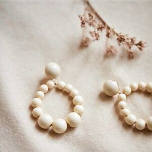 Sezane Charlie Earrings, Écru